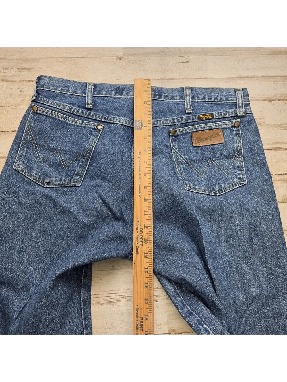 Wrangler Jeans Men 35x32 Blue 13MGSHD Cowboy Cut Denim Workwear George Strait
